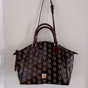 Dooney & Bourke Sydney Brown T'moro Satchel Bag and Dust Bag